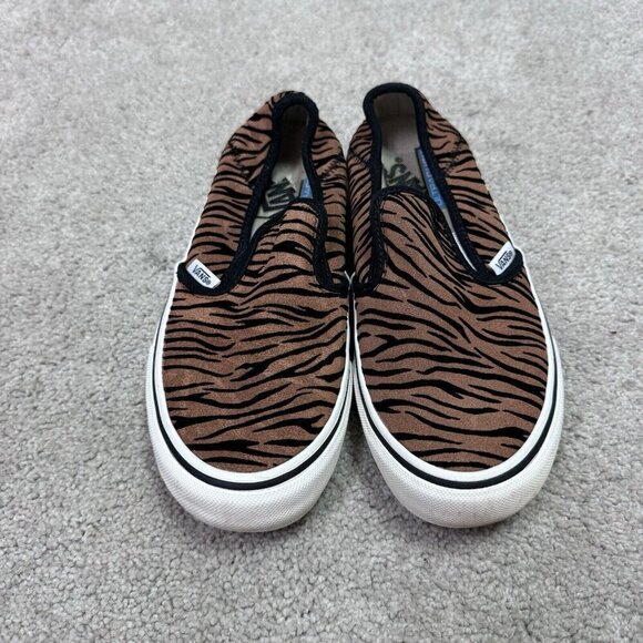 Vans Sneakers Brown Black Slip On Women’s Size 7 - Picture 2 of 11